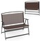 Costway 2-Person Patio Bench Folding Outdoor Garden Bench with Backrest and Armrests